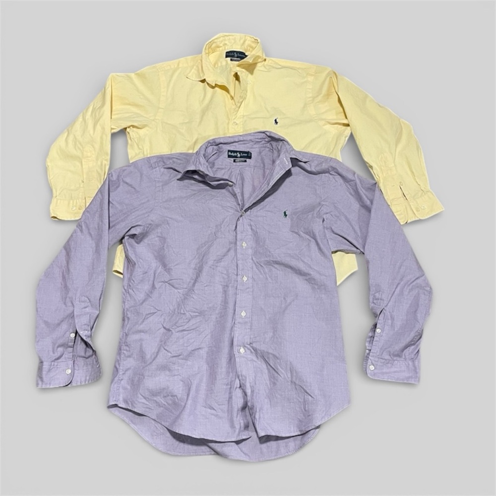 Ralph Lauren Button Down Shirt Bundle (2) Classic Fit Oxford Cotton